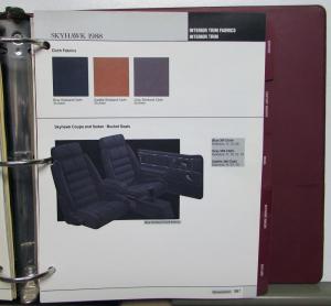 1988 Buick Dealers Album Paint Chips Upholstery Skyhawk Skylark LeSabre Riviera