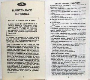 1990 Ford F-150 Thru 350 F-Super Duty and Bronco Maintenance Schedule and Log