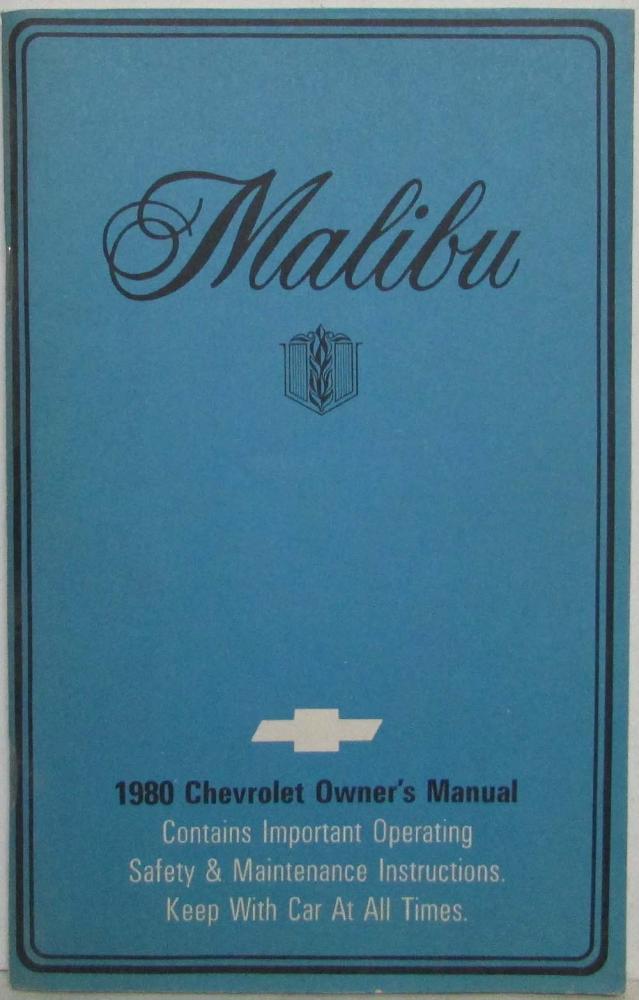 1980 Chevrolet Malibu Owners Manual