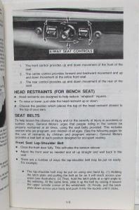1981 Chevrolet Malibu Owners Manual