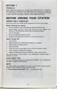 1981 Chevrolet Citation Owners Manual