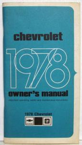 1978 Chevrolet Impala Caprice Owners Operators Manual Original