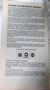 1978 Chevrolet Impala Caprice Owners Operators Manual Original