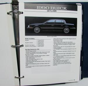 1990 Buick Dealers Album Paint Chips Upholstery Skylark Riviera Regal LaSabre