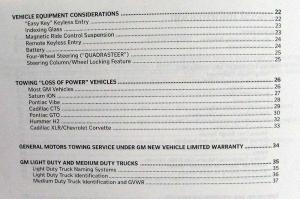 2005 General Motors Passenger Car and Light Truck Towing Instructions Manual