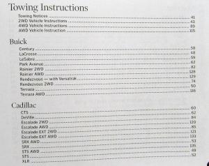 2005 General Motors Passenger Car and Light Truck Towing Instructions Manual