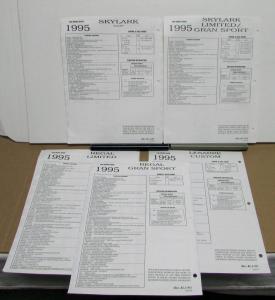 1995 Buick Ordering Guide Forms Regal Century Skylark La Sabre Park Avenue