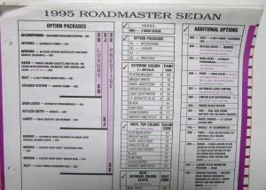 1995 Buick Ordering Guide Forms Regal Century Skylark La Sabre Park Avenue