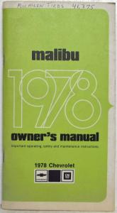 1978 Chevrolet Malibu Owners Manual