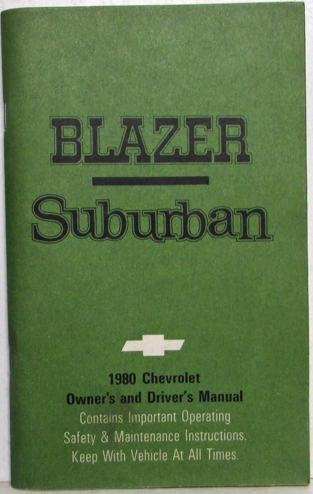 1980 Chevrolet Blazer and Suburban Owners and Drivers Manual