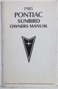 1985 Pontiac Sunbird Owners Manual