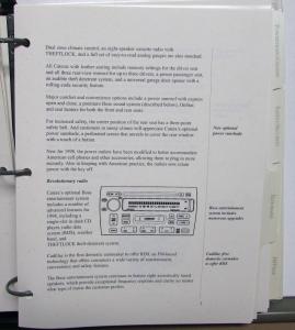 1998 Cadillac Dealer Album Paint Chips Upholstery Catera Eldorado DeVille