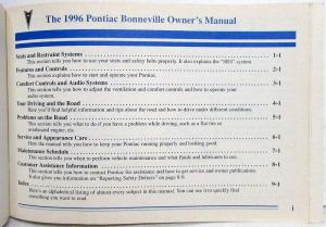 1996 Pontiac Bonneville Owners Manual