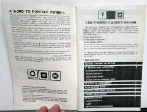 1980 Pontiac Phoenix Owners Manual