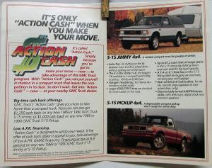 1989 1990 GMC S-15 Pickup & Jimmy Truck Popup Action Cash Cube Sales Folder Orig