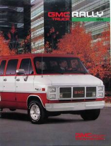 1991 GMC Rally Van Truck STD STX Sales Brochure Original