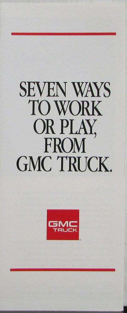 1991 GMC Light Truck Rally Jimmy Sonoma Sierra Safari Suburban Sales Brochure