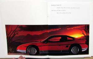 1986 Pontiac Fiero GT & 6000 S/E Dealer Sales Brochure Large Original