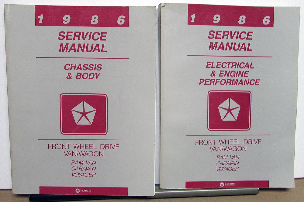 1986 Dodge Caravan & Plymouth Voyager Front Wheel Drive Van Service Shop Manual