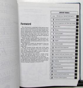 1986 Chrysler Dodge Plymouth Service Shop Manual RWD Diplomat Gran Fury Fifth Av