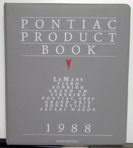 1988 Pontiac Fleet Product Book Upholstery Trans Am Firebird Formula GTA