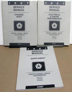 1987 Dodge Caravan & Plymouth Voyager Front Wheel Drive Van Service Shop Manual