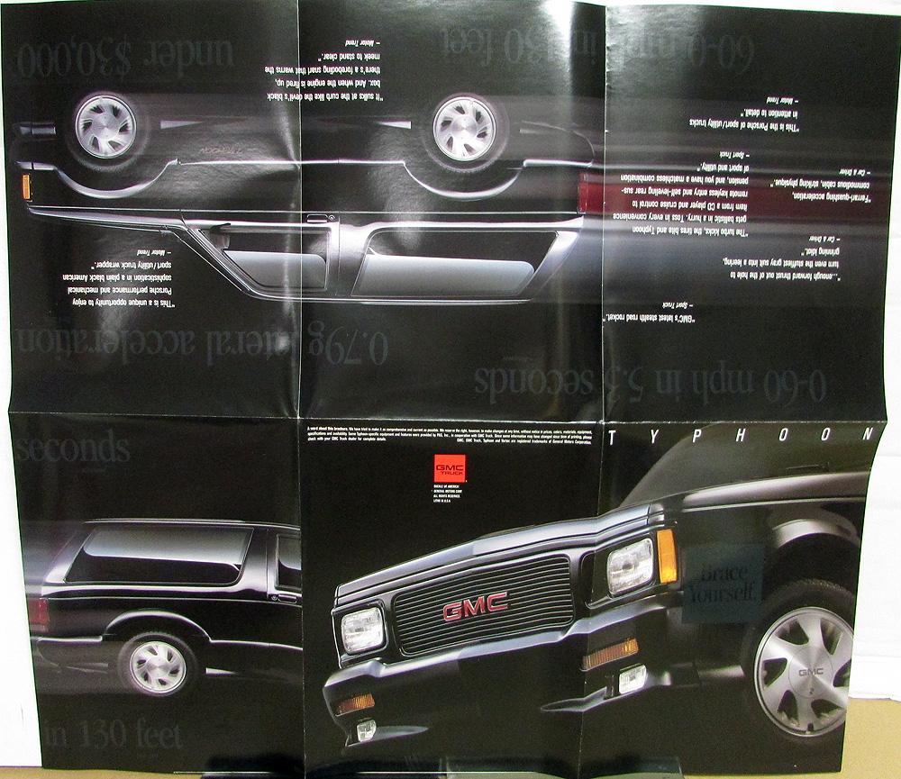 Original 1993 GMC Typhoon Truck Foldout Sales Brochure 93 