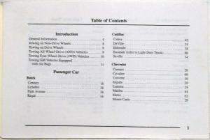 2000 General Motors Passenger Car and Light Truck Towing Instructions Manual