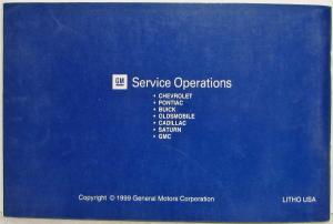 2000 General Motors Passenger Car and Light Truck Towing Instructions Manual