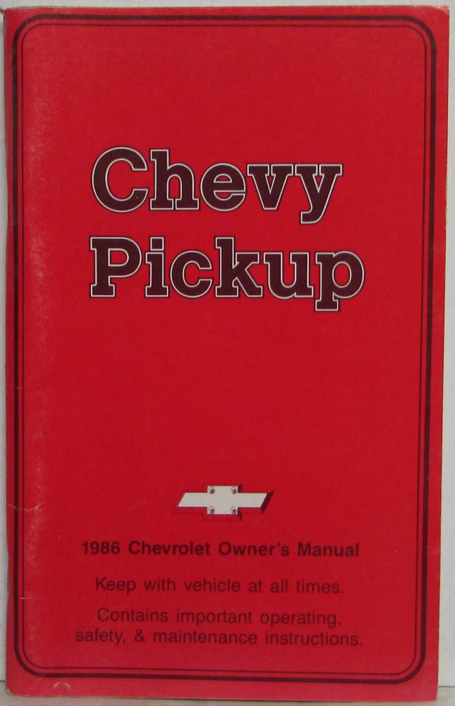 1986 CHEVY TRUCK OWNERS MANUAL PDF visual data 5
