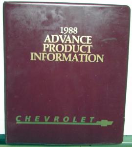 1988 Chevrolet Advance Product Information Dealers Album Corvette Camaro
