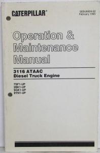 1995 Caterpillar 3116 ATAAC Engine Operation and Maintenance Manual