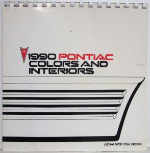1990 Pontiac Color Interior Selections Dealer Album Sales Folder Trans Am