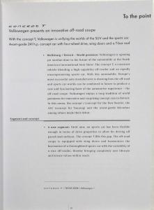 2003 Volkswagen Concept T Media Information Press Kit
