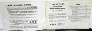 1977 Chevrolet Light Duty Pickup Truck Gas Owner Manual  Suburban Blazer