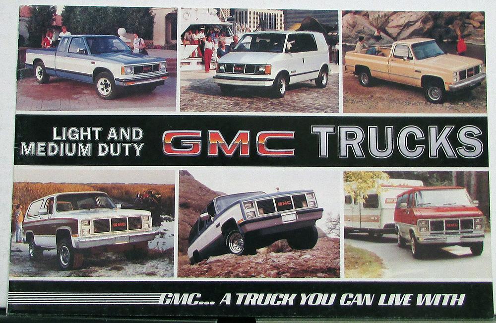 1985 GMC Light & Medium Duty  Pickup Trucks Jimmy Suburban Vans Sales Brochure