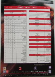 1997 GMC Safari Van Truck Hebrew Text Sales Brochure for Israeli Market Original