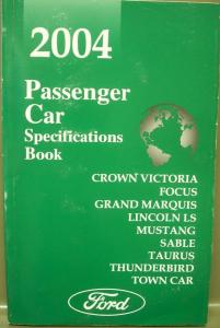 2004 Ford Mercury Lincoln Car Service Specs Manual Mustang GT Town Car