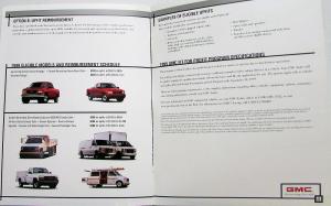 1999  GMC Commerical Profit Program Sierra Savana Safari Sales Brochure