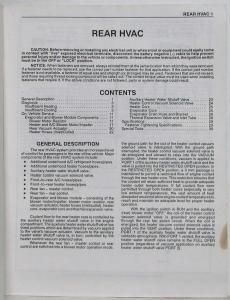 1992 Chevy Lumina APV Pontiac Trans Sport & Olds Silhouette Rear HVAC Supplement