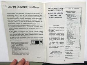 1977 Chevrolet Med & Heavy Duty Gas Truck Owners Manual Models 4500 thru 7500