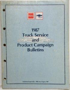 1987 GMC and Chevrolet Truck Service and Product Campaign Bulletins