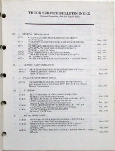1987 GMC and Chevrolet Truck Service and Product Campaign Bulletins