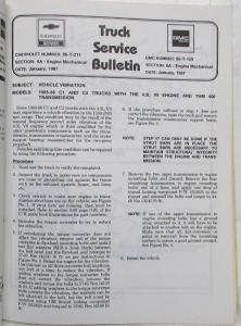 1987 GMC and Chevrolet Truck Service and Product Campaign Bulletins