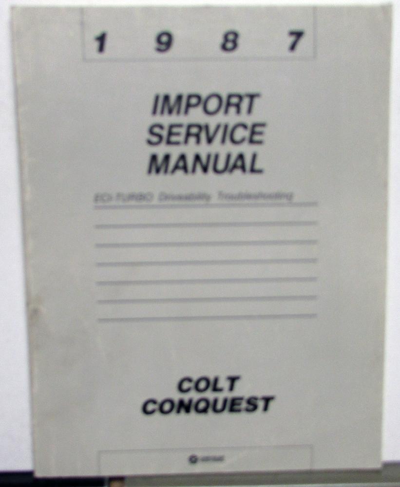 1987 Dodge Colt Chrysler Conquest Service Shop Manual ECI-Turbo Troubleshooting