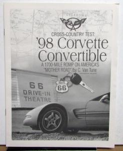1998 Chevrolet Corvette Dealer Album Data Book Interior Exterior Selections