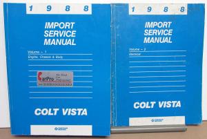 1988 Dodge Colt Vista Wagon Dealer Service Shop Manual Volume 1 & 2