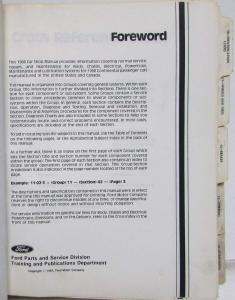 1988 Lincoln Continental Service Shop Repair Manual