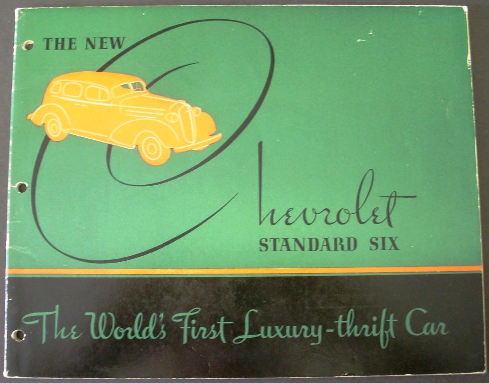 1936 Chevrolet Dealer Album Standard Six Sedan Coach Coupe Cabriolet