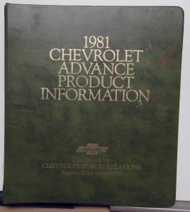 1981 Chevrolet Advanced Product Journalist Album Camaro Corvette Monte Carlo